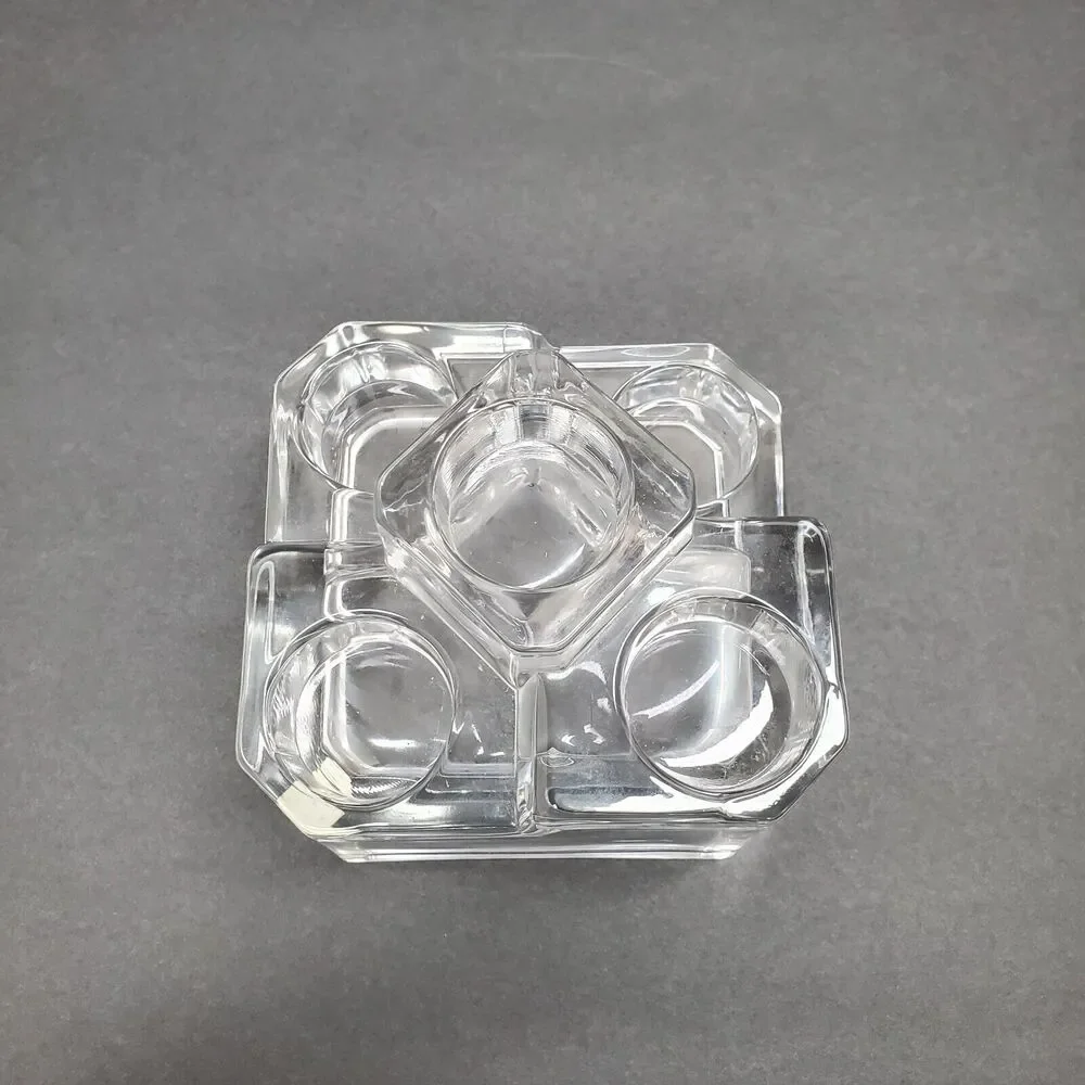 Partylite‎ Clear Glass Tiered Geometric 5-Light Votive Tea Light Candle Holder - Picture 6 of 7